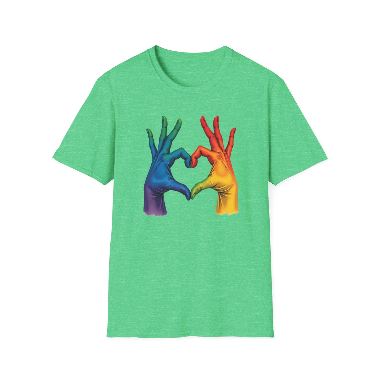 Rainbow hands heart