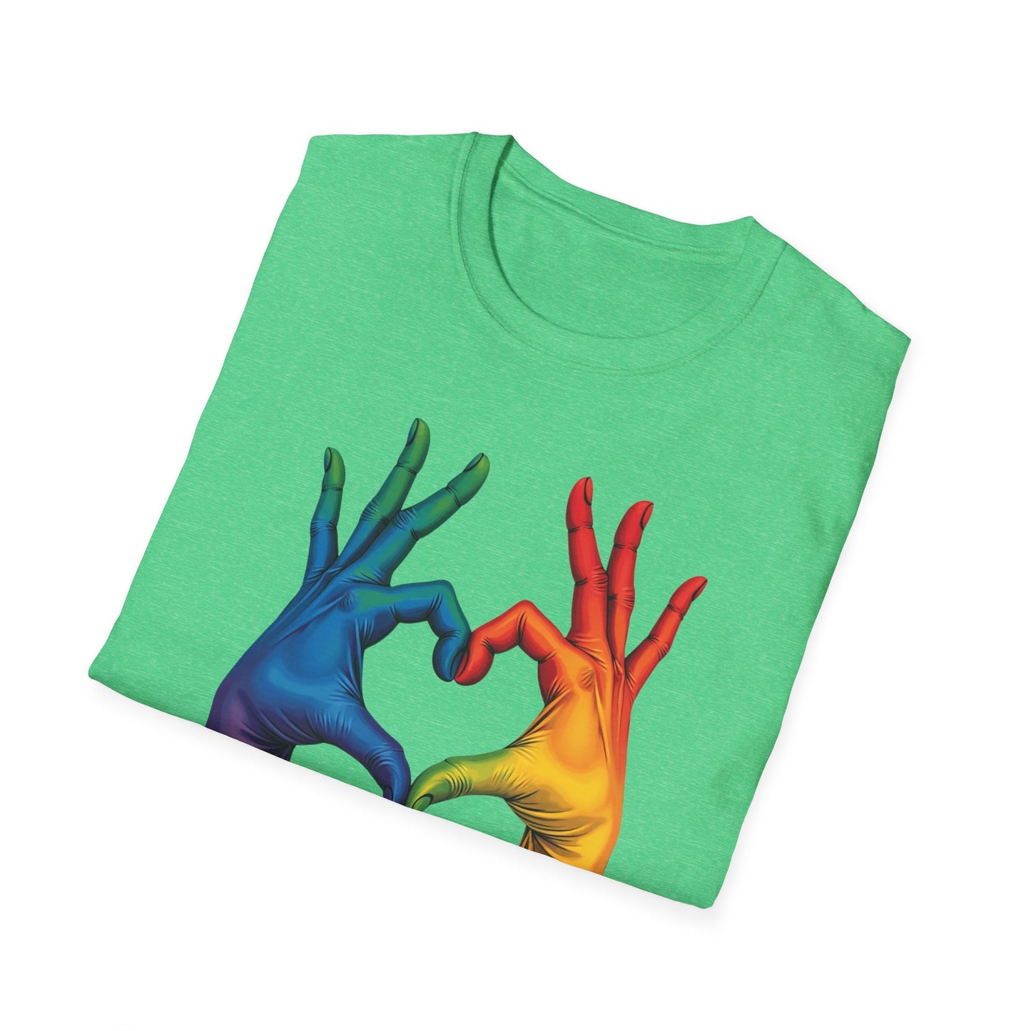 Rainbow hands heart
