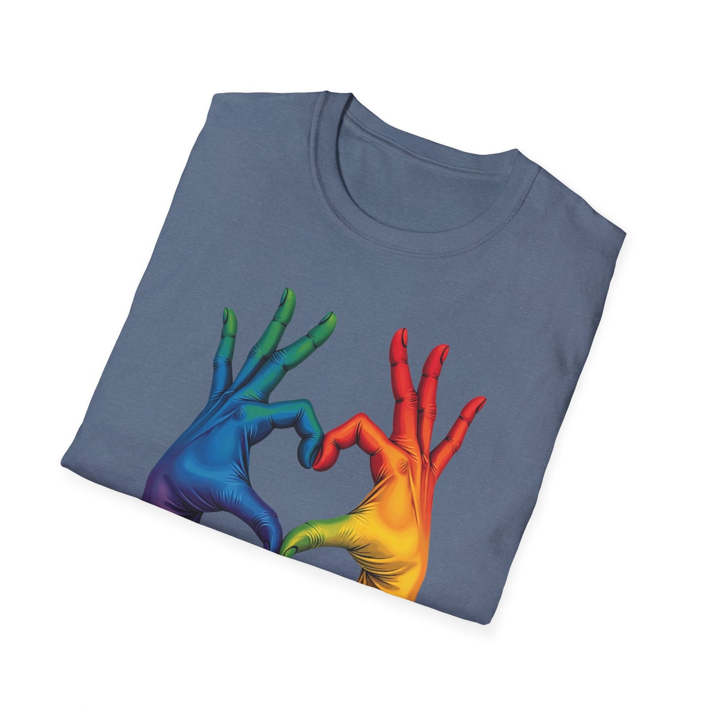 Rainbow hands heart