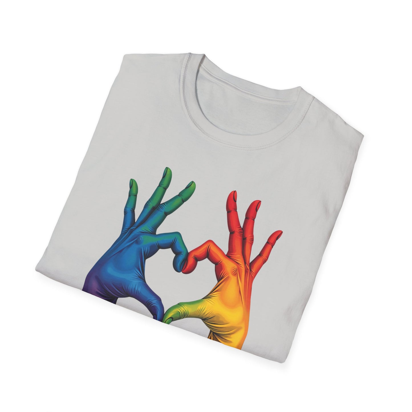 Rainbow hands heart