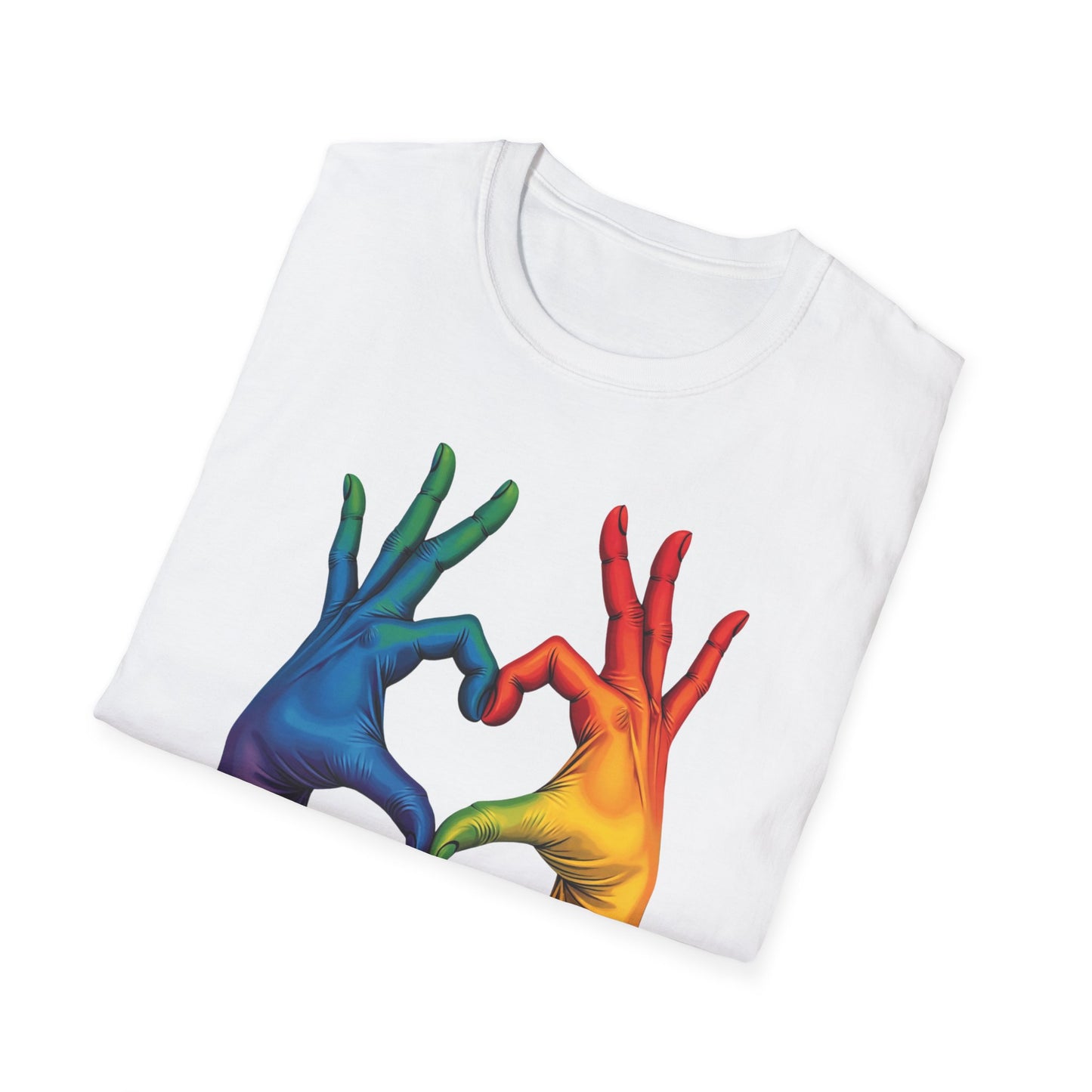 Rainbow hands heart