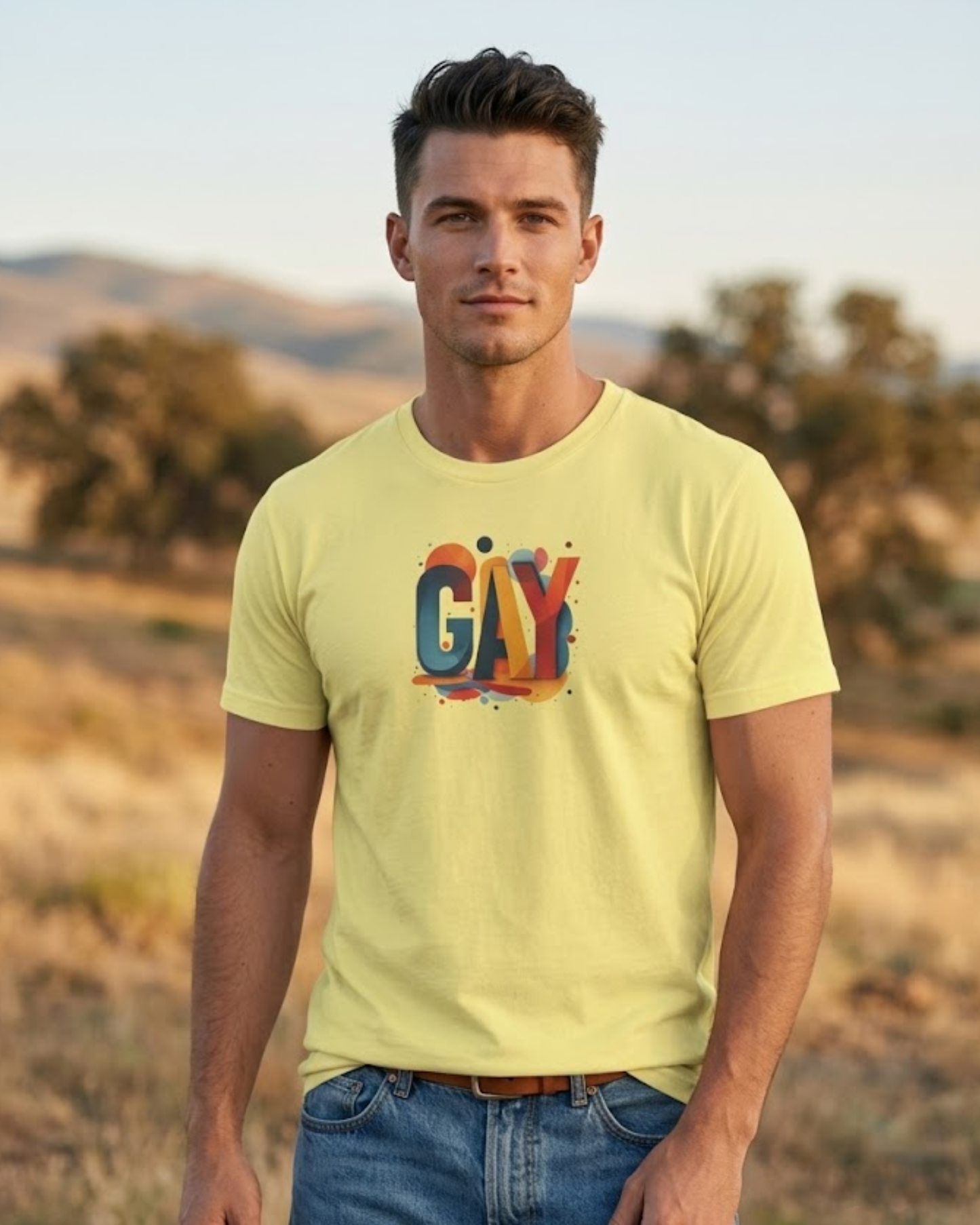 GAY Retro Pop Tee | Bold Colorful LGBTQ+ Graphic T-Shirt