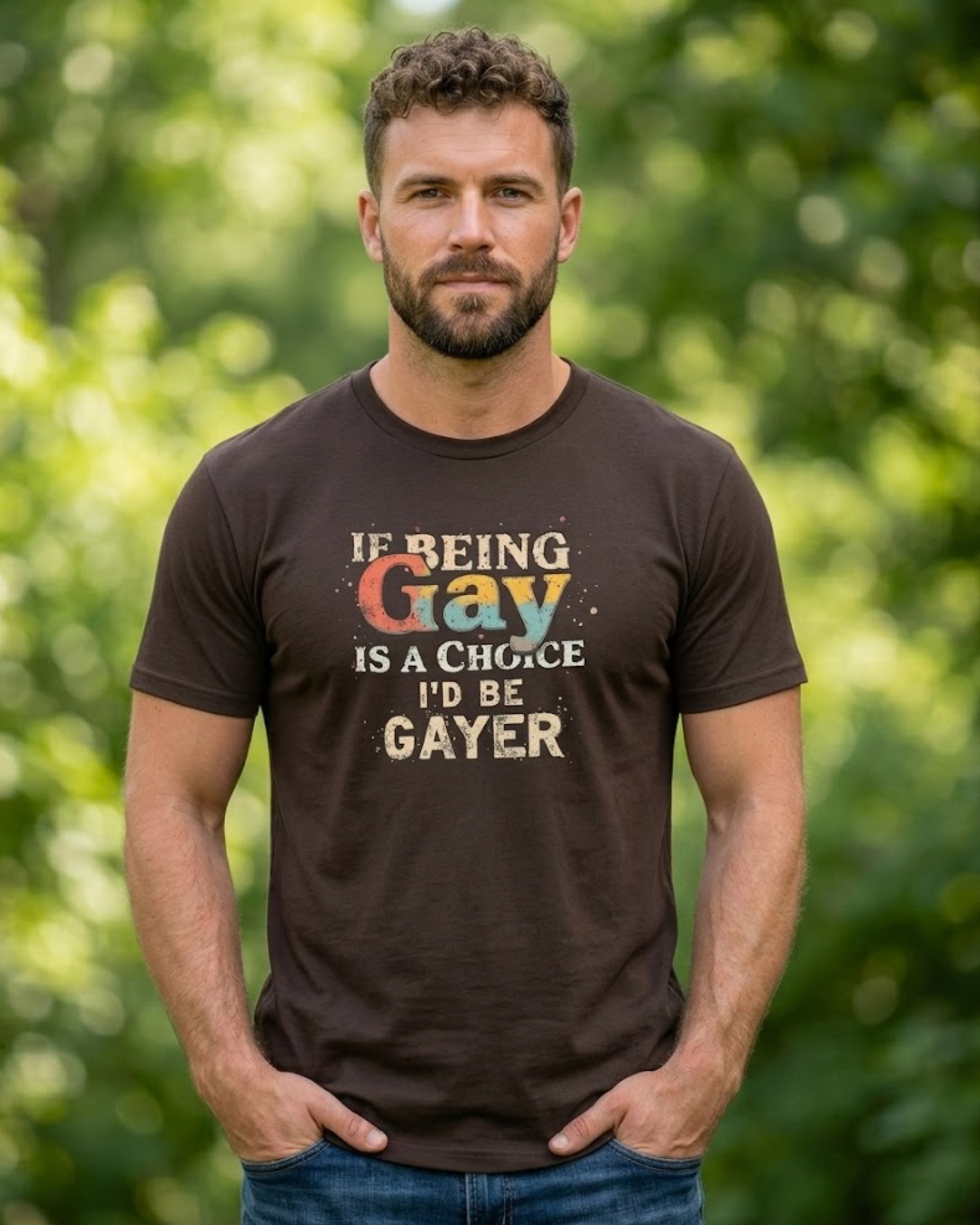 If Being Gay Is A Choice I'd Be Gayer T-Shirt | Retro LGBTQ+ Pride Graphic Tee | Funny Gay Pride Shirt