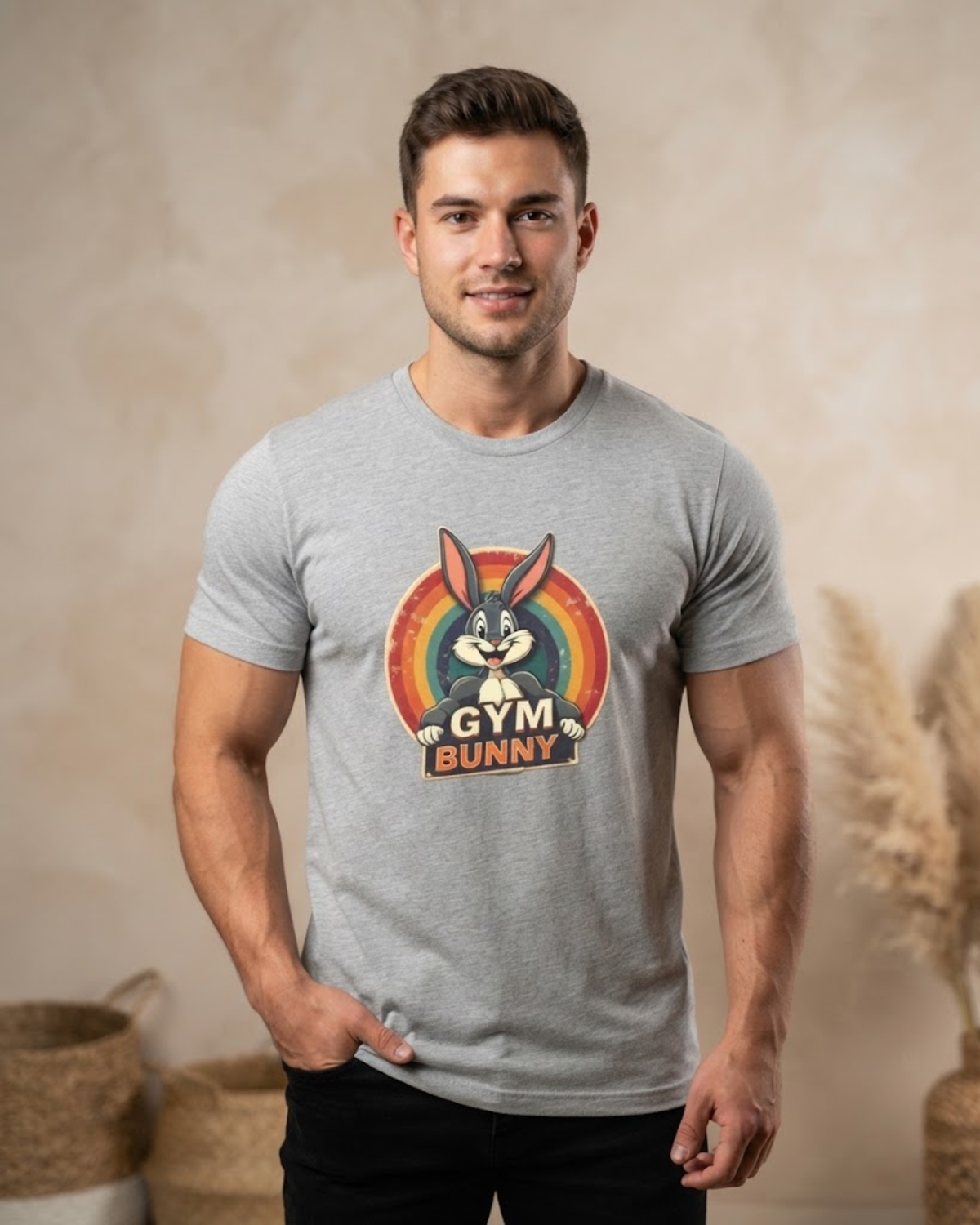 Gym Bunny Retro Rainbow T-Shirt
