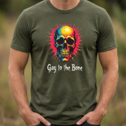 Gay to the Bone Skull Tee