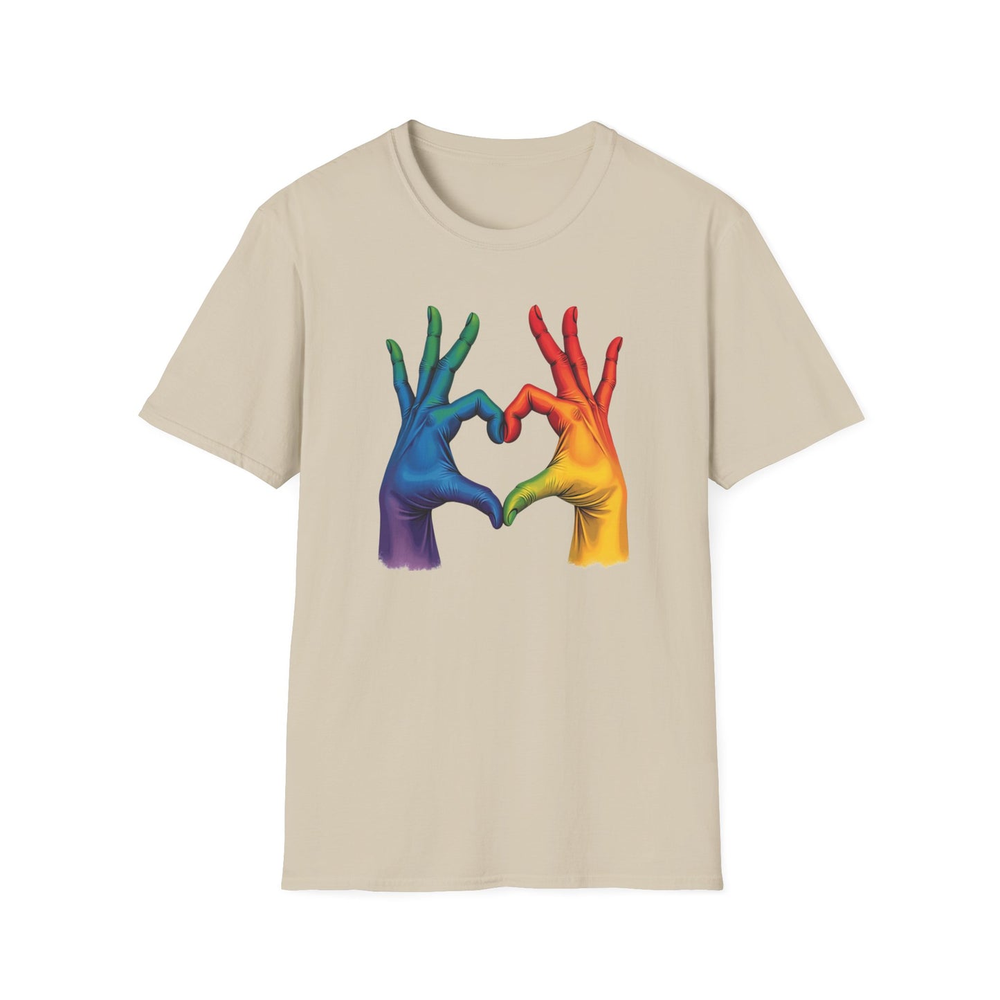 Rainbow hands heart