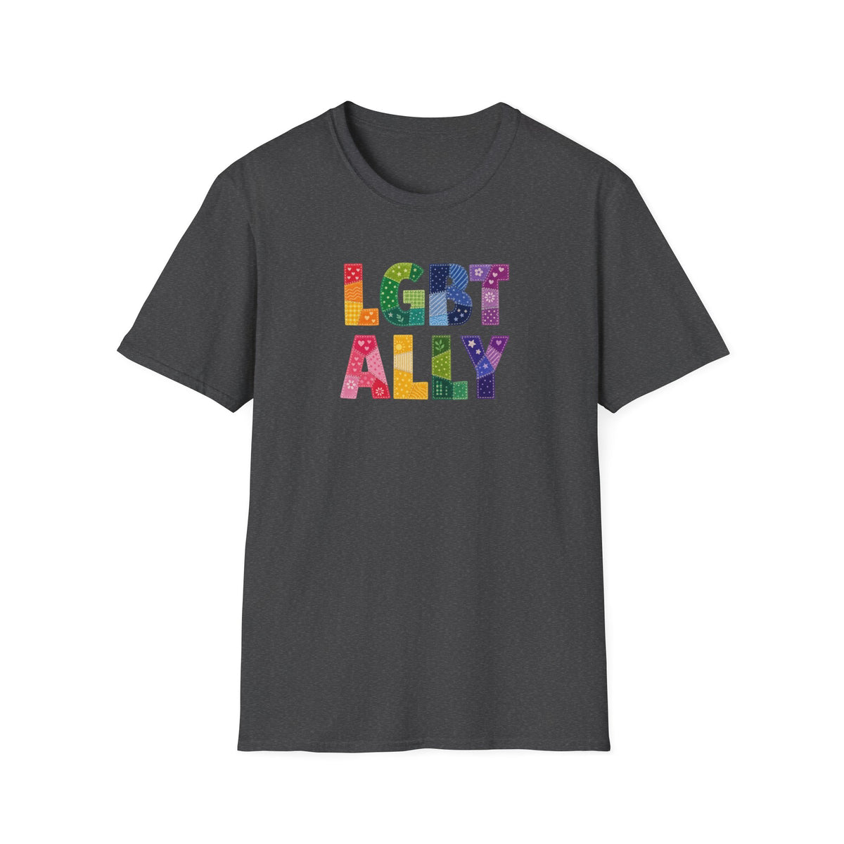 LGBT ALLY Faux Patchwork Tee