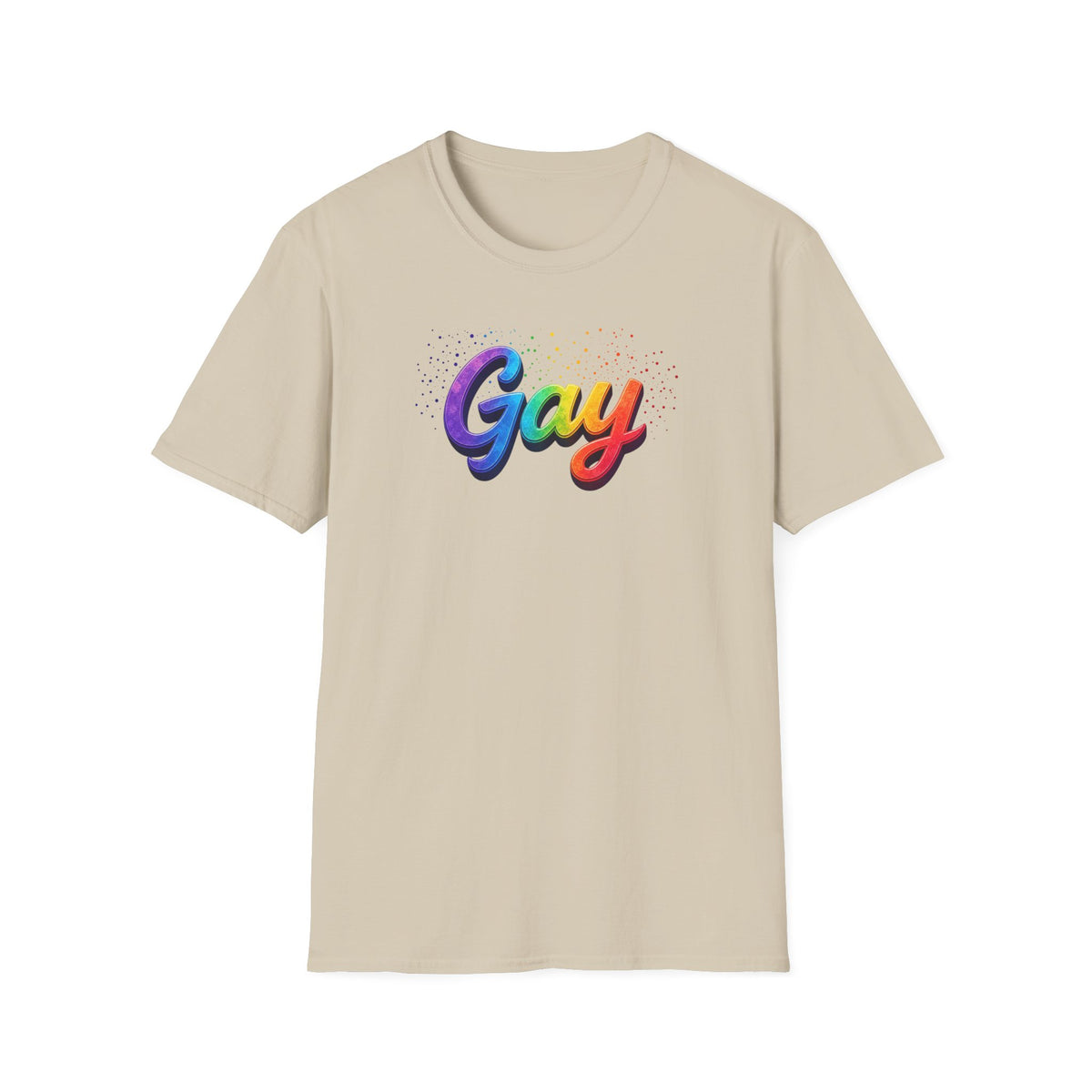 Rainbow Script Gay Tee