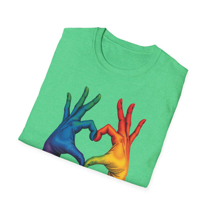 Rainbow hands heart