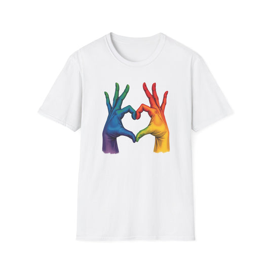 Rainbow hands heart