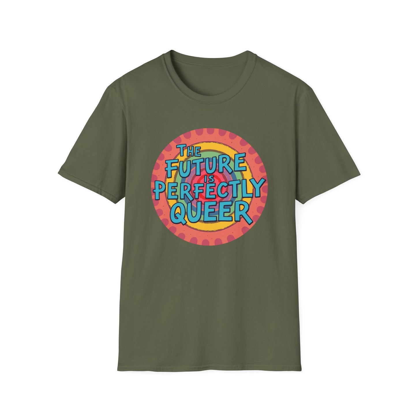 The Future is Perfectly Queer" Graphic Tee for LGBTQ+ Pride, Casual Wear, Gifts, Festivals, All Occasions