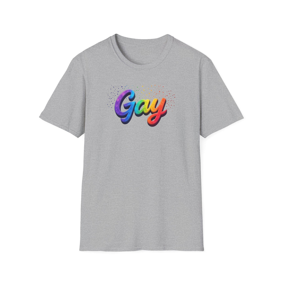 Rainbow Script Gay Tee