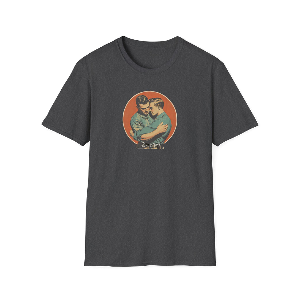 Love Is Love  Vintage Gay Couple Graphic Tee,