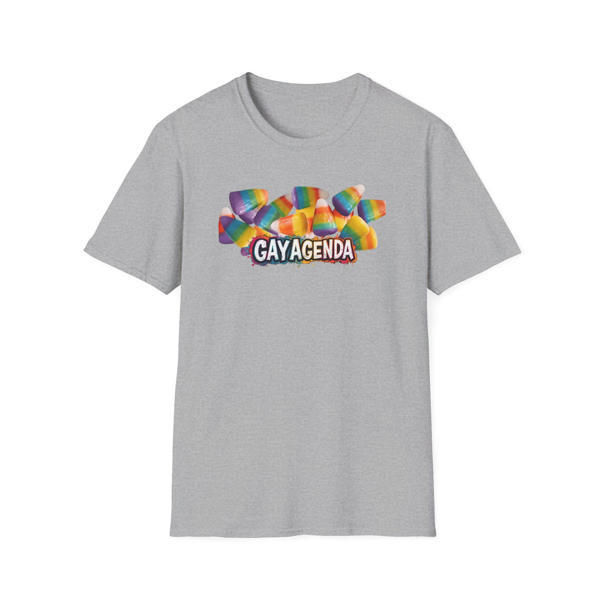 Gay Agenda Rainbow Candy Corn Tee