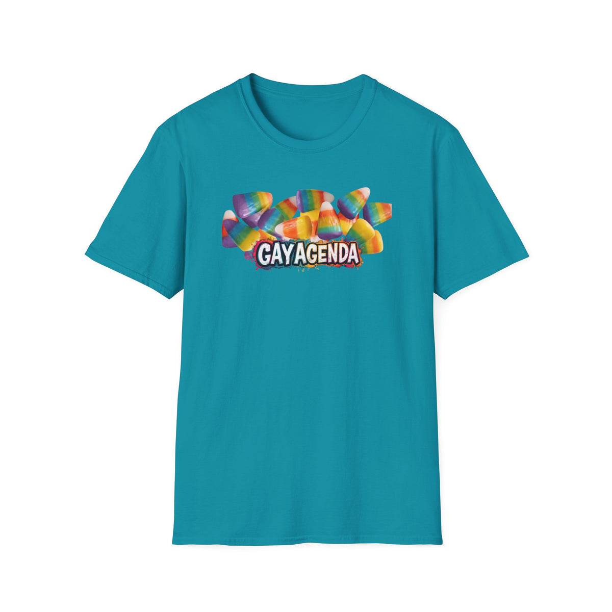 Gay Agenda Rainbow Candy Corn Tee