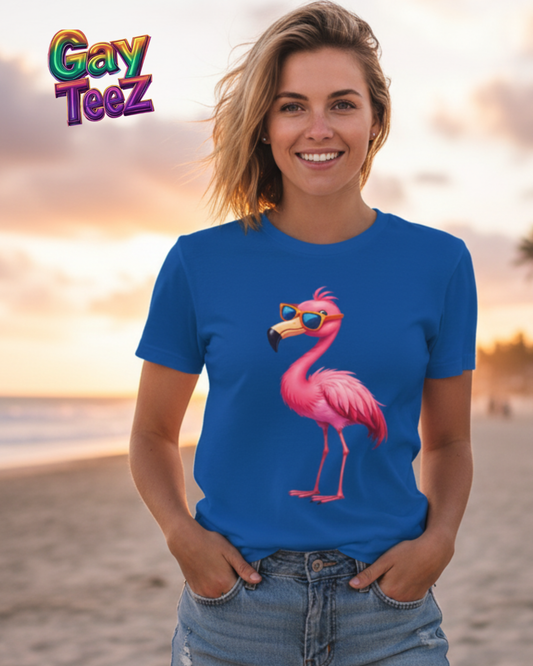 Flamingo with sunglasses