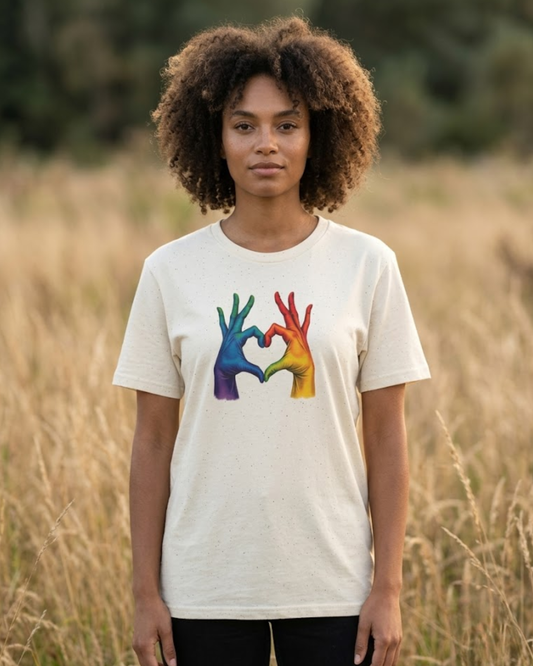 Rainbow hands heart