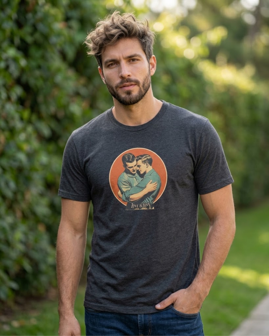 Love Is Love Classic T-Shirt | Vintage Gay Couple Graphic Tee,