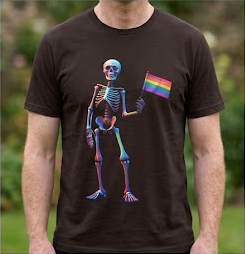Pride Flag Skeleton Halloween Tee