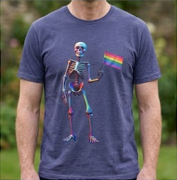 Pride Flag Skeleton Halloween Tee