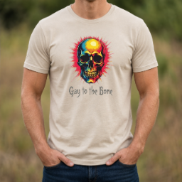 Gay to the Bone Skull Tee