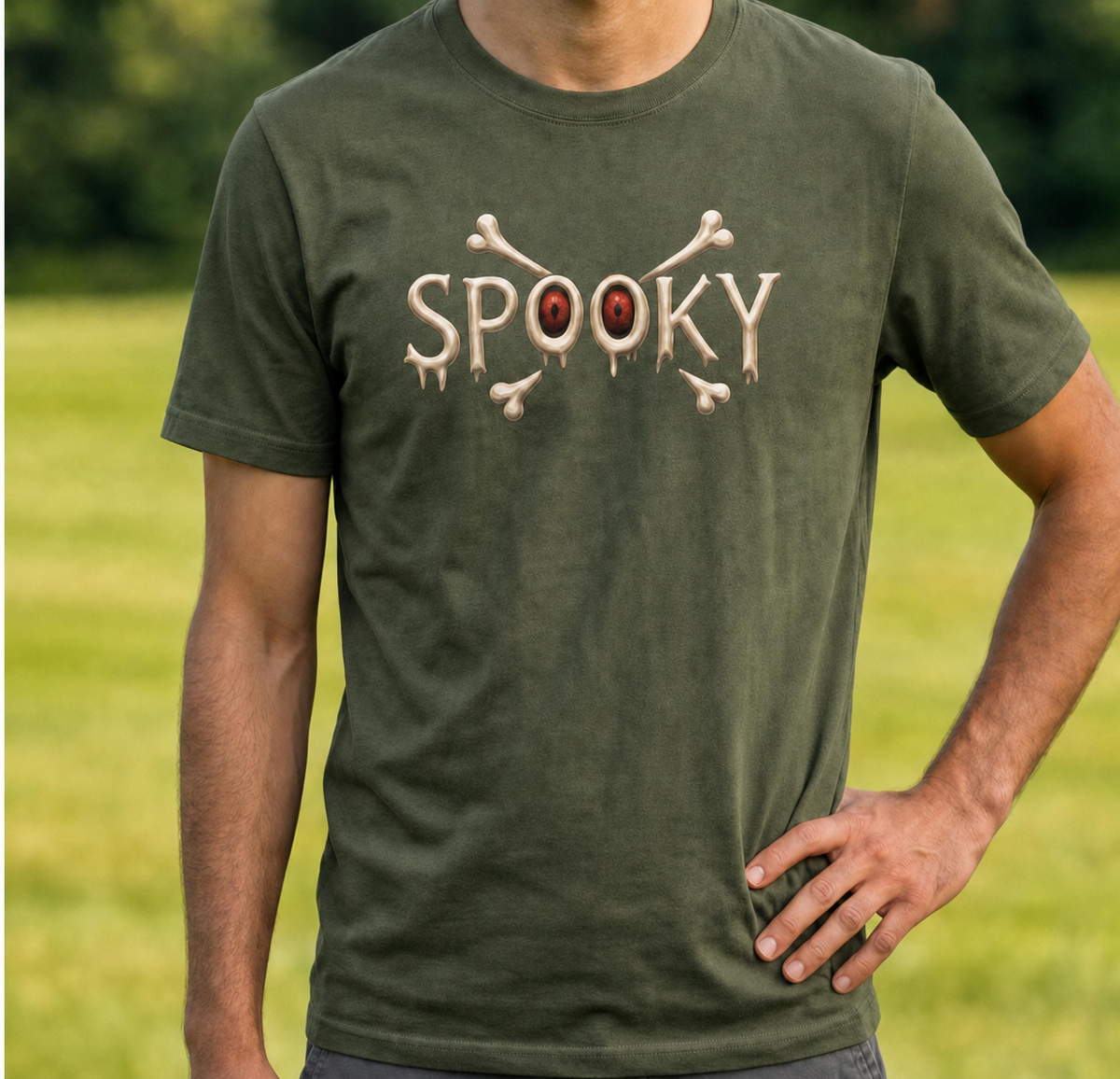 Spooky Bone Crossbones Halloween Tee