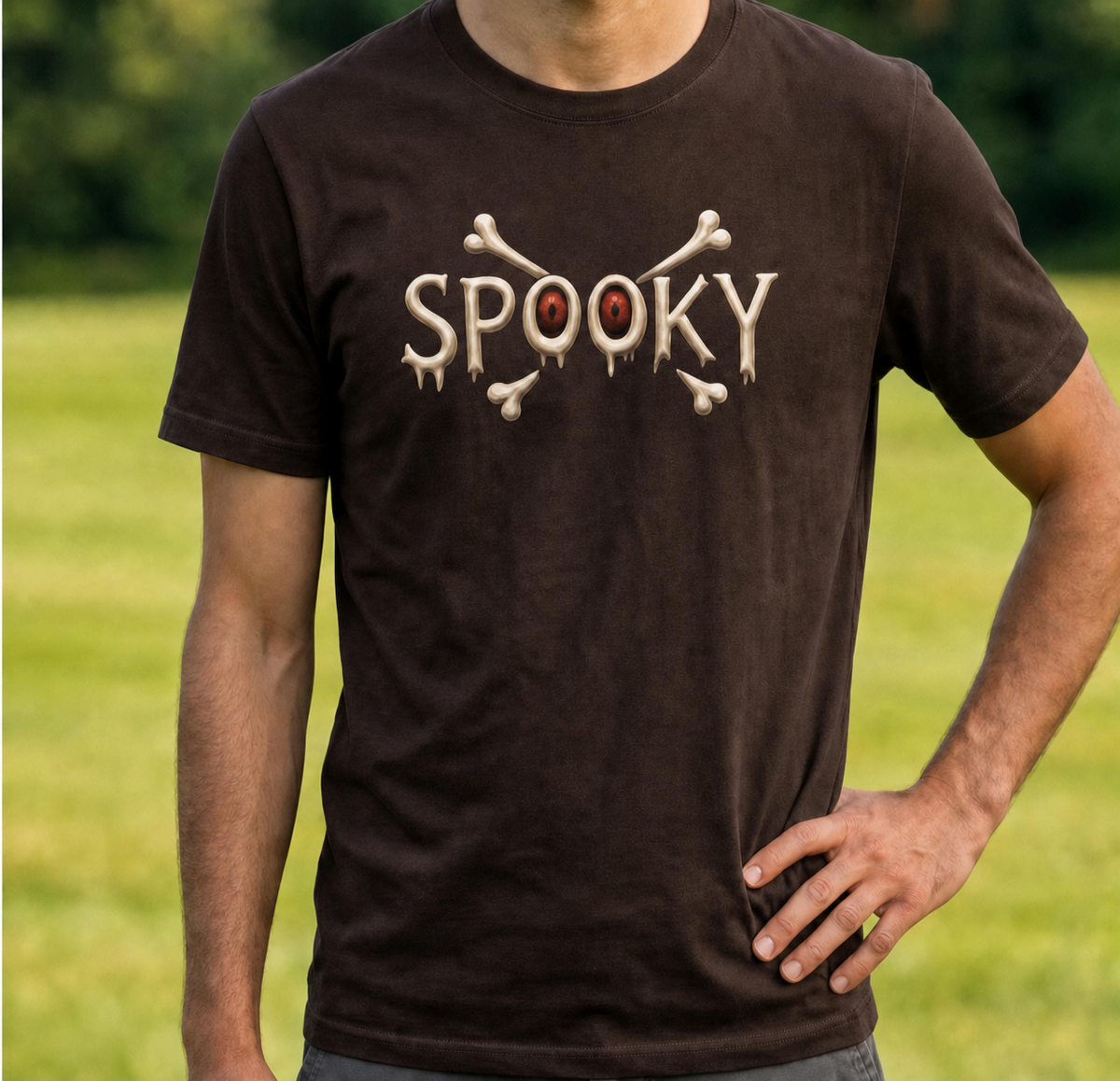 Spooky Bone Crossbones Halloween Tee