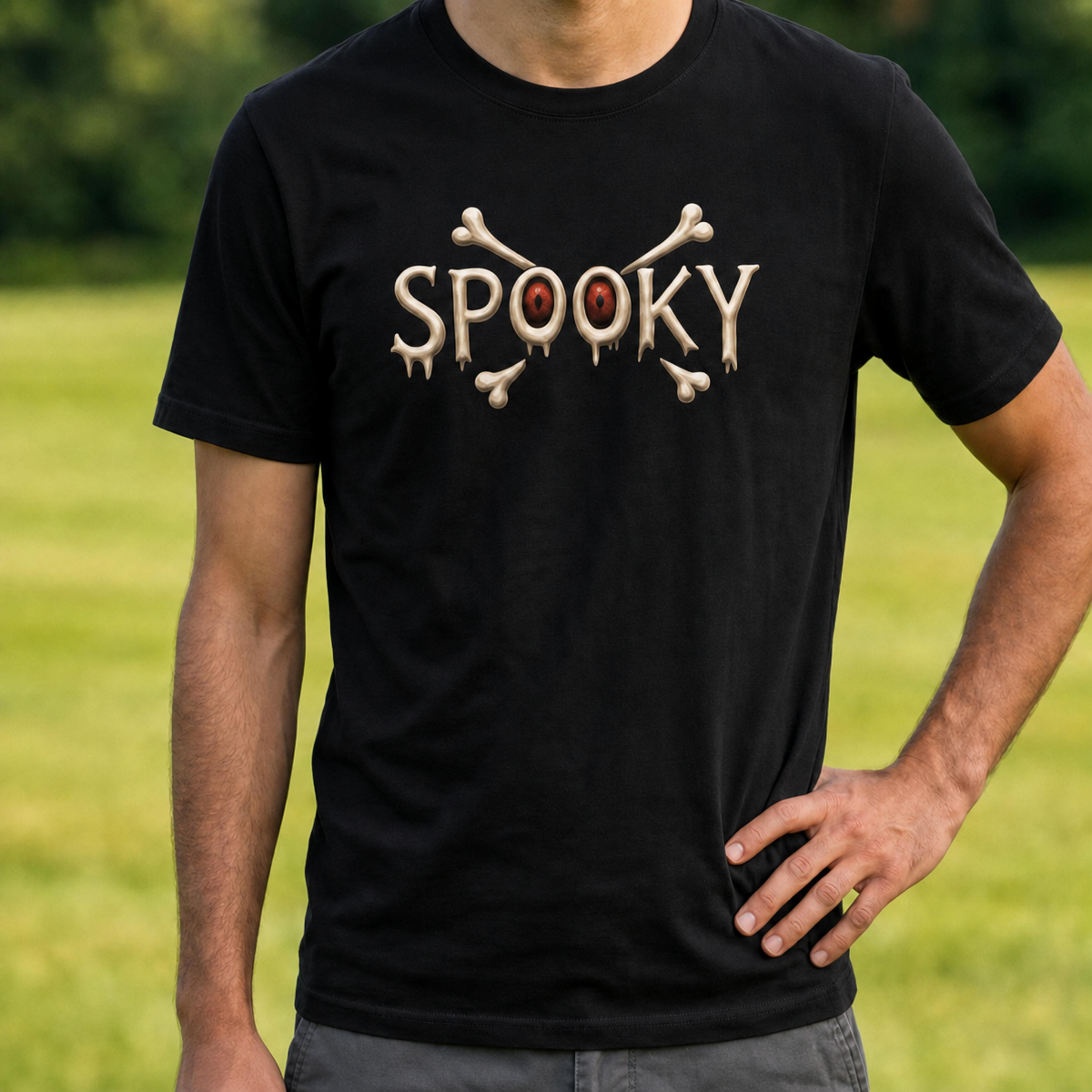 Spooky Bone Crossbones Halloween Tee