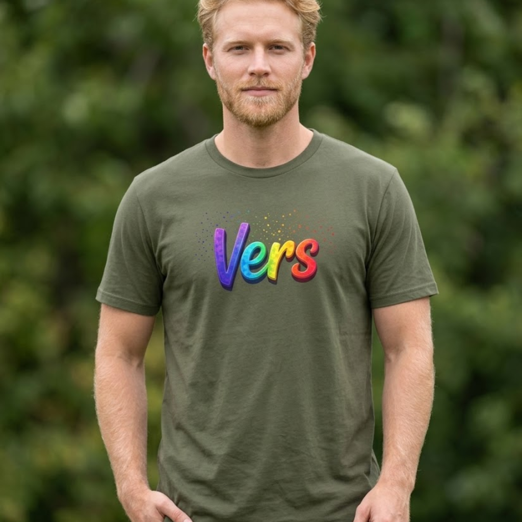 Rainbow Script Vers Tee
