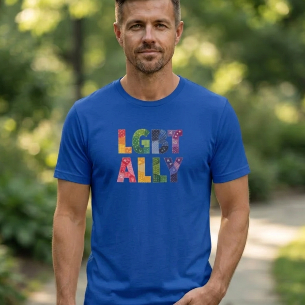 LGBT ALLY Faux Patchwork Tee