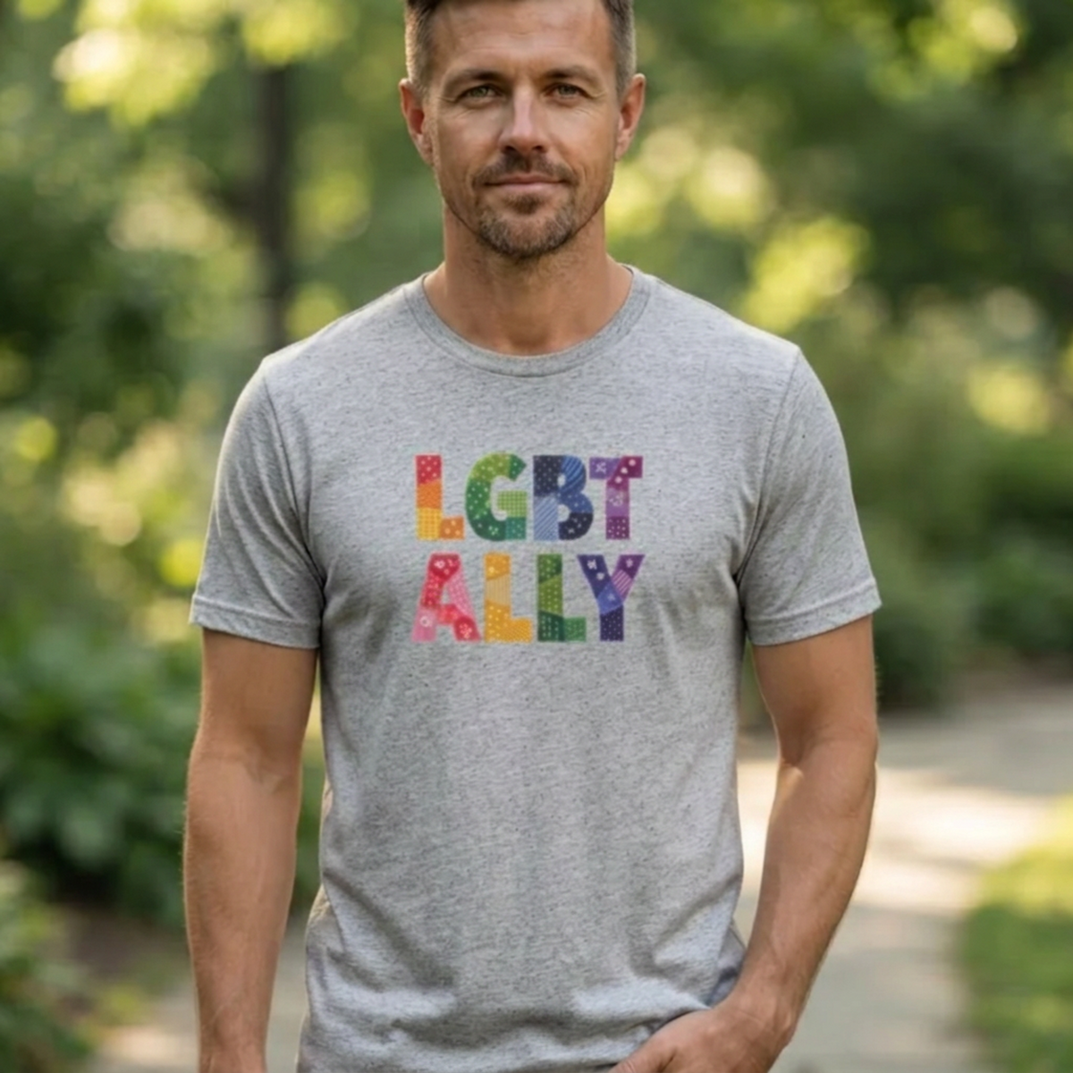 LGBT ALLY Faux Patchwork Tee