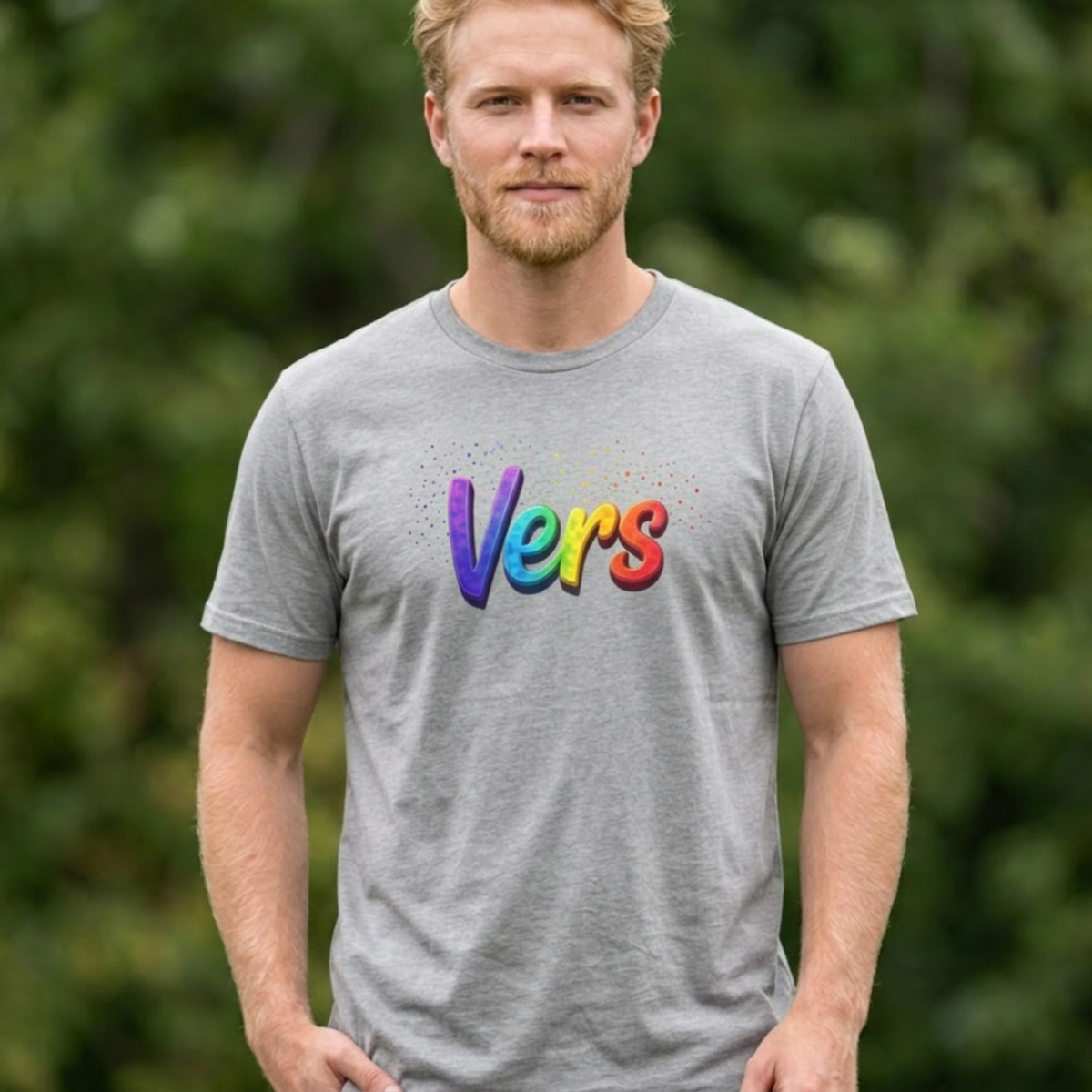 Rainbow Script Vers Tee