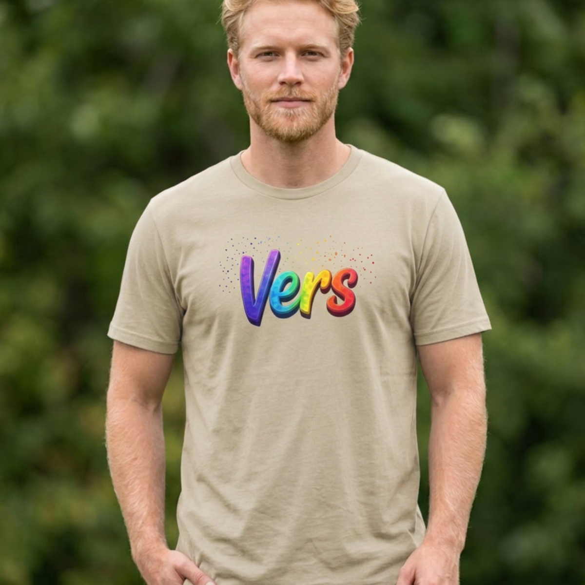 Rainbow Script Vers Tee