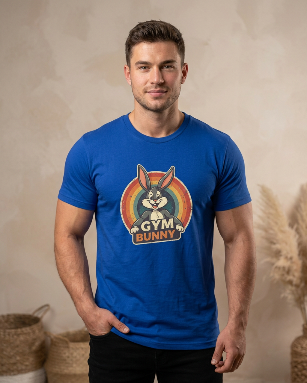 Gym Bunny Retro Rainbow T-Shirt