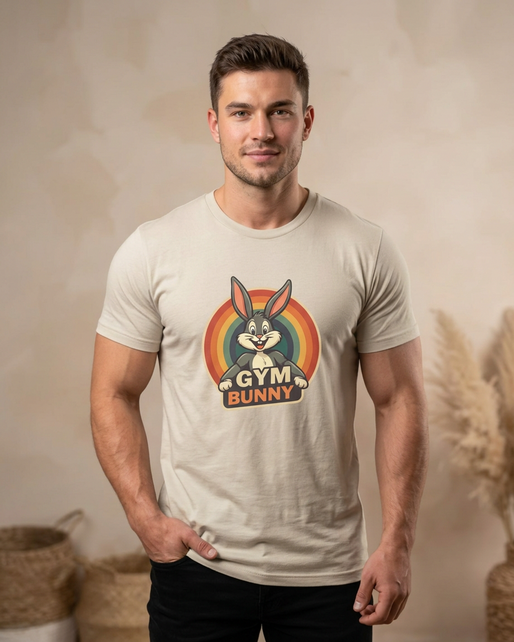 Gym Bunny Retro Rainbow T-Shirt