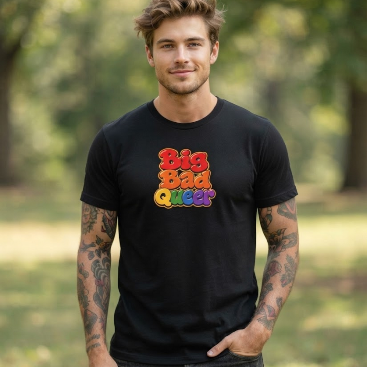 Big Bad Queer Rainbow Tee