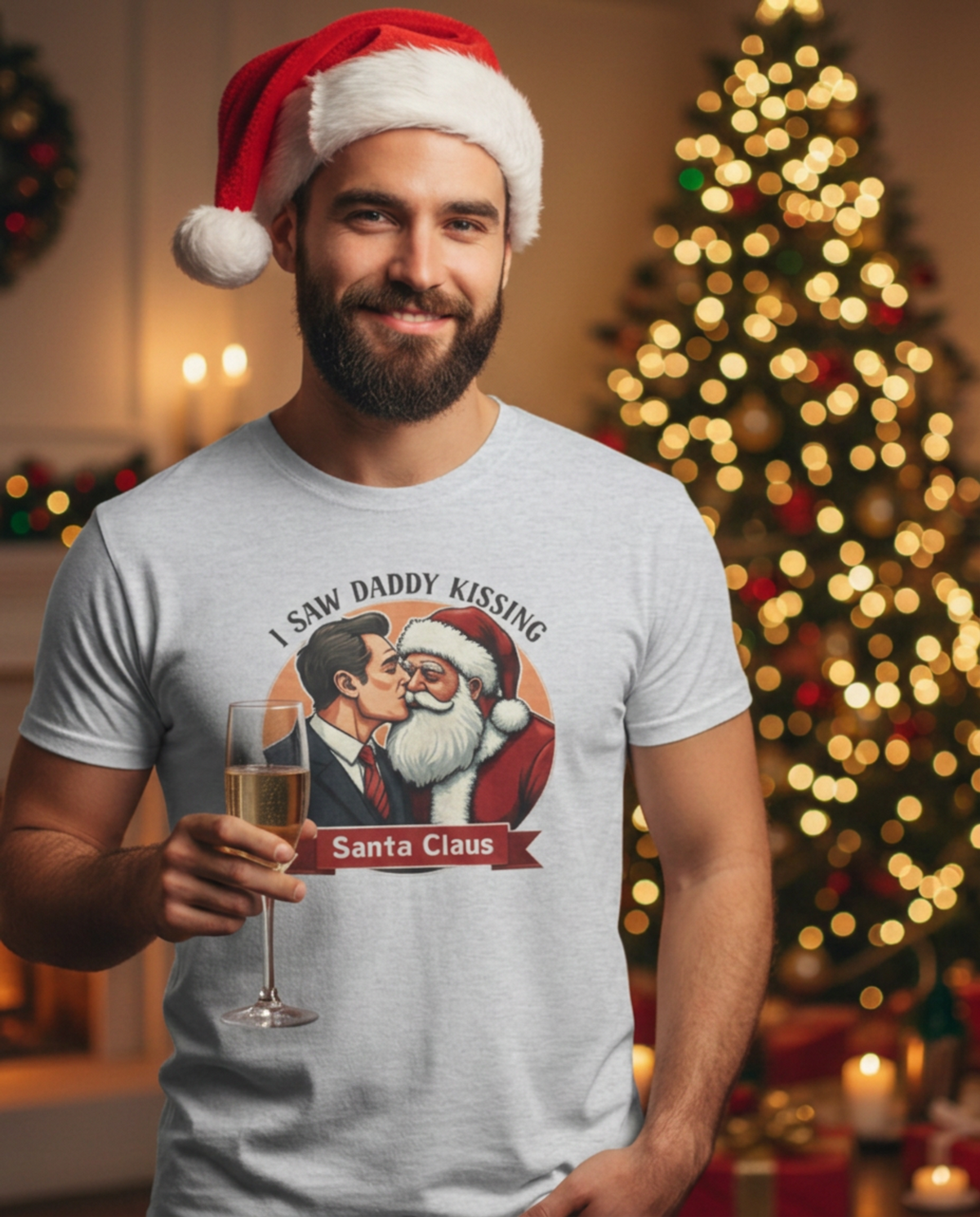 I Saw Daddy Kissing Santa Claus -Tee