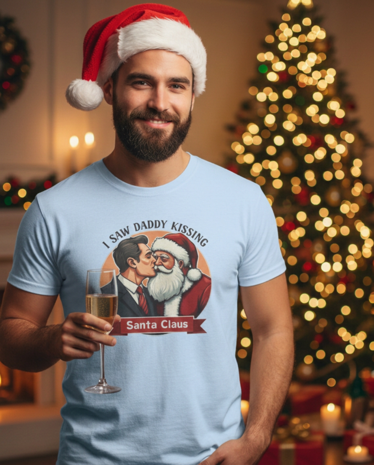 I Saw Daddy Kissing Santa Claus -Tee