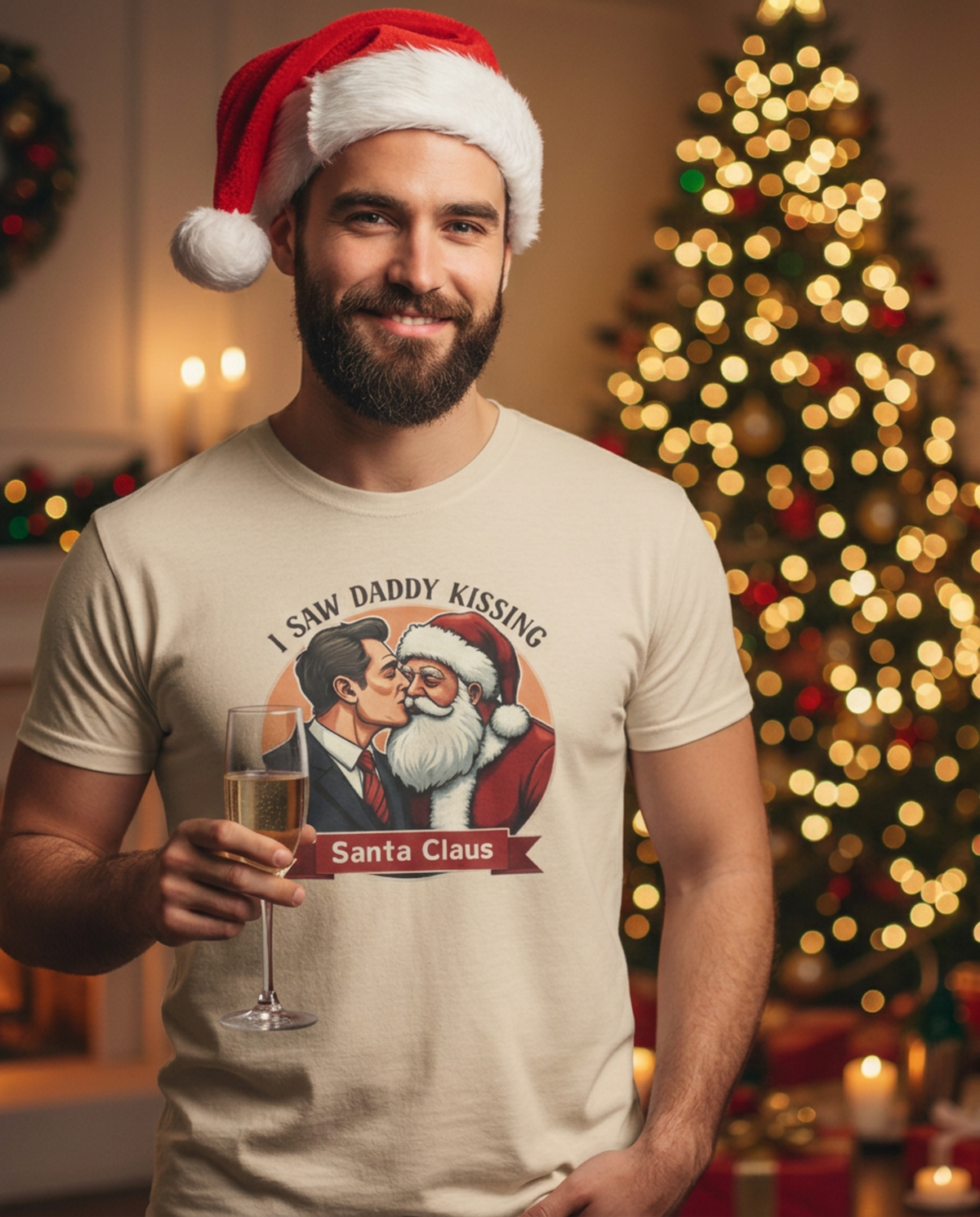 I Saw Daddy Kissing Santa Claus -Tee