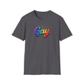 Rainbow Script Gay Tee