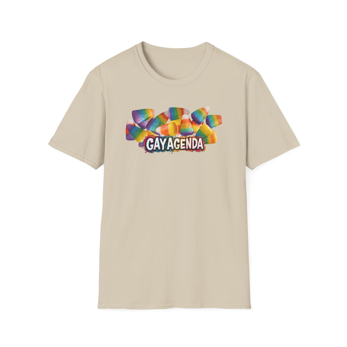 Gay Agenda Rainbow Candy Corn Tee