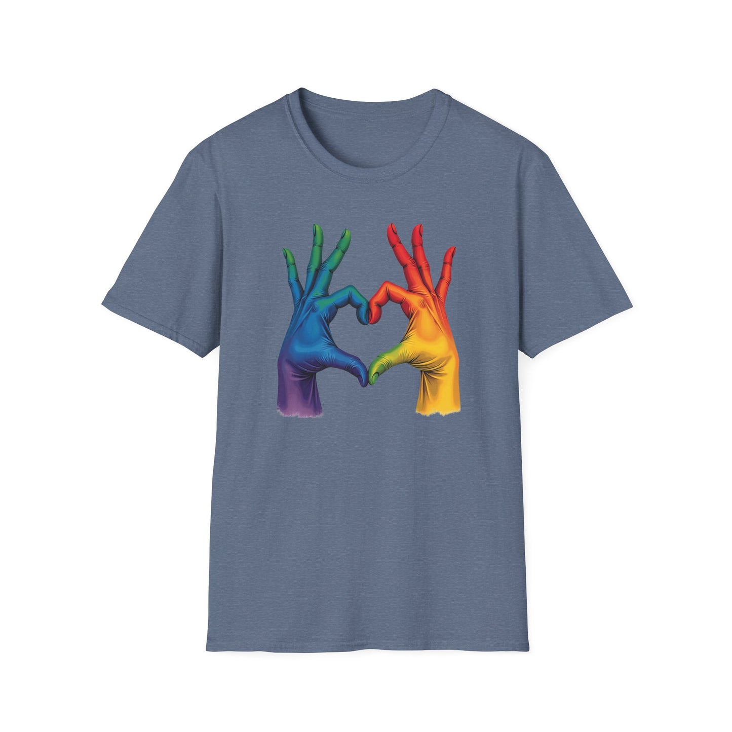Rainbow hands heart