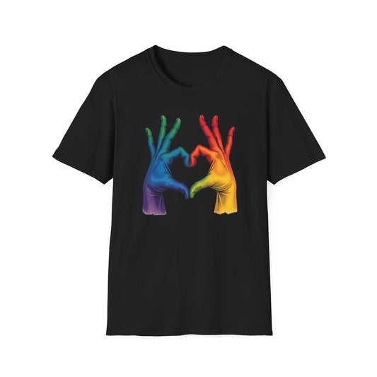 Rainbow hands heart