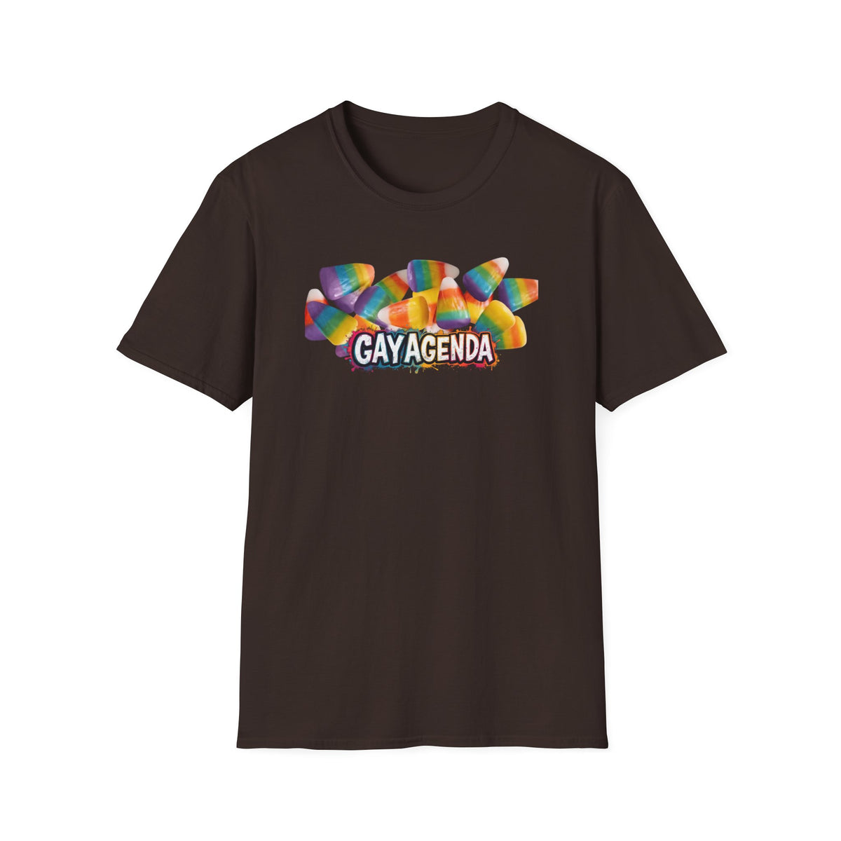 Gay Agenda Rainbow Candy Corn Tee