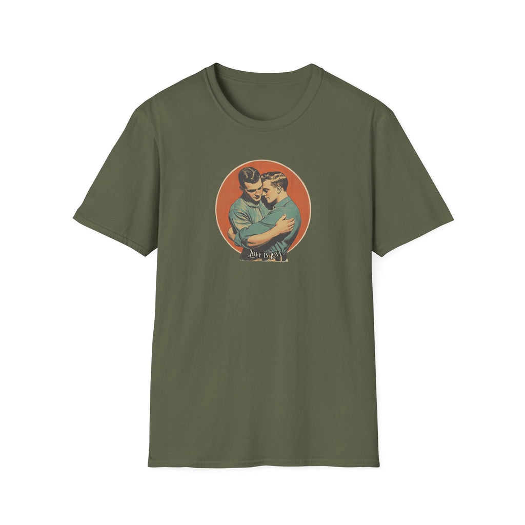 Love Is Love  Vintage Gay Couple Graphic Tee,
