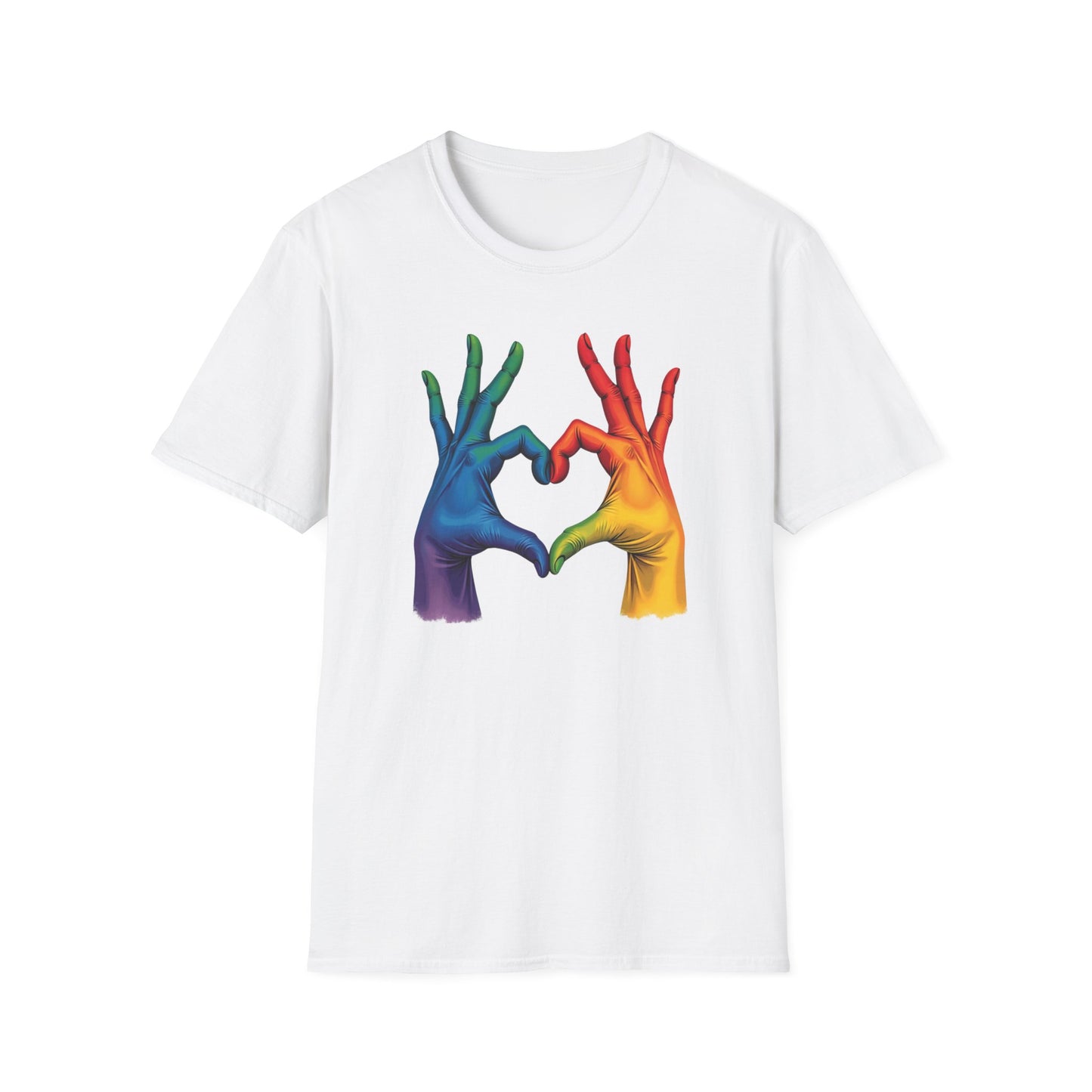 Rainbow hands heart