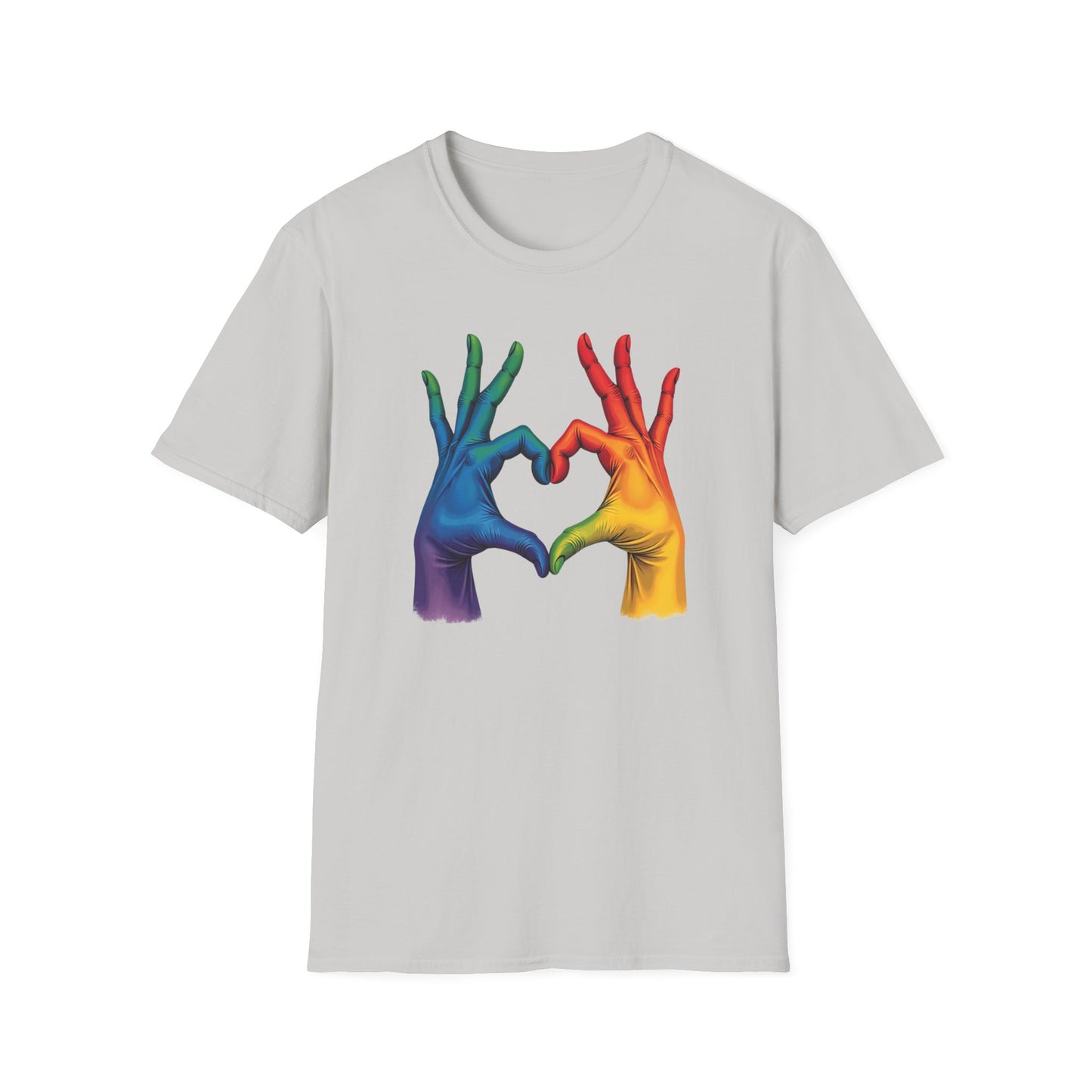 Rainbow hands heart