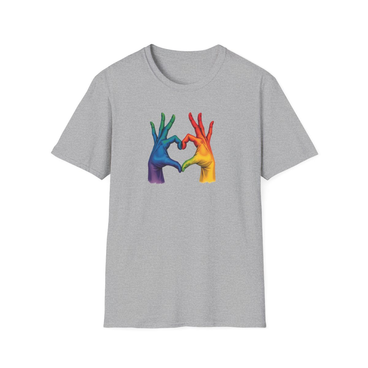 Rainbow hands heart